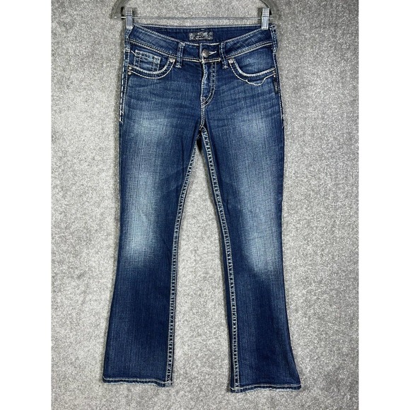 Silver Suki Bootcut Jeans Womens‎ Size 28x32 Stretch Dark Wash Blue Denim - Picture 1 of 16